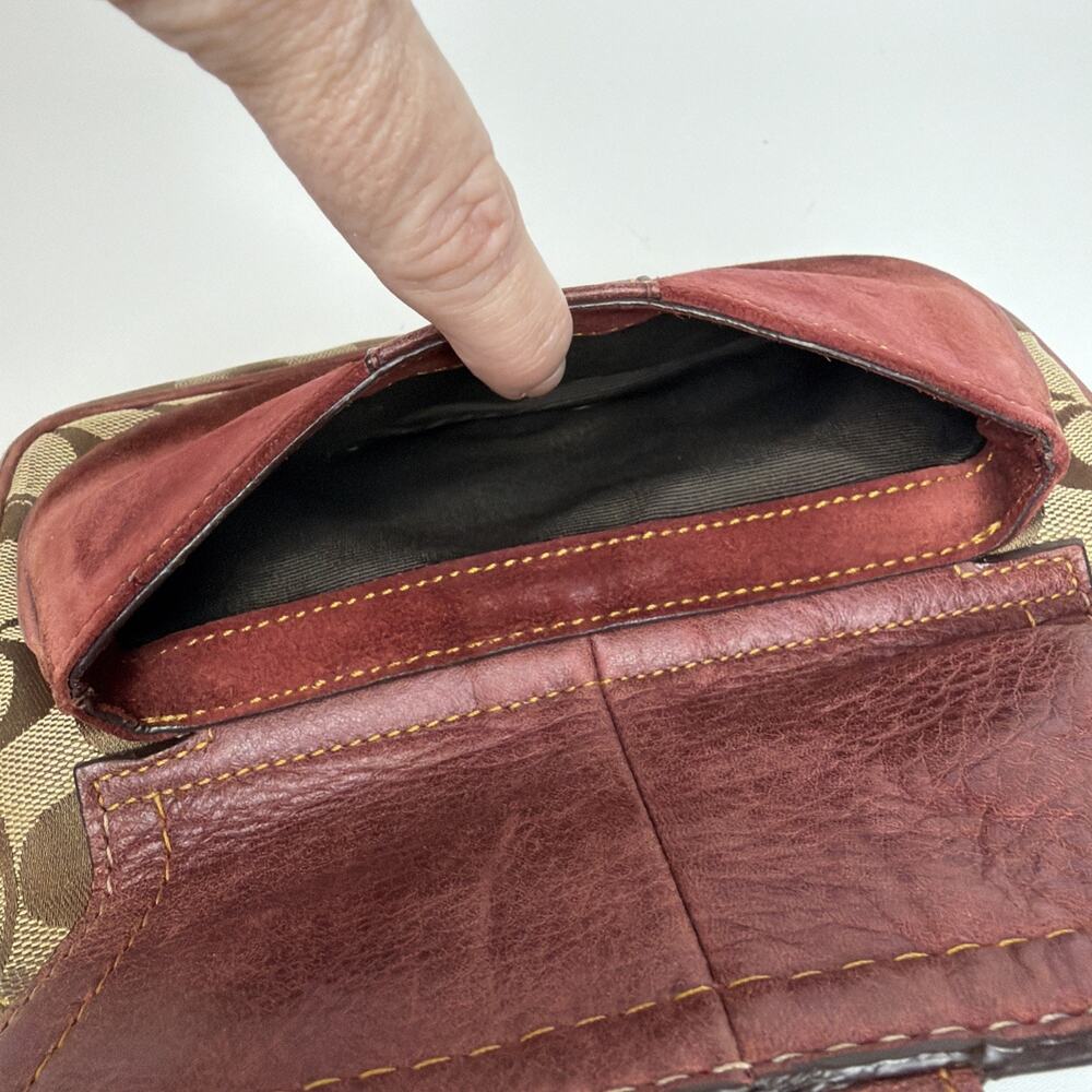 VTG Y2K Coach Special Edition 2004 Fall Mini Bag Burgundy Leather With Wallet - Picture 11 of 16